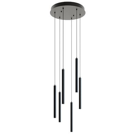 Afx Eli Six Pendant, 54W 120 277V, Black ELIP01L30UDBKRND6